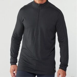 REI Co-op Merino Midweight Base Layer Half-Zip Top Black Gorpcore-Medium